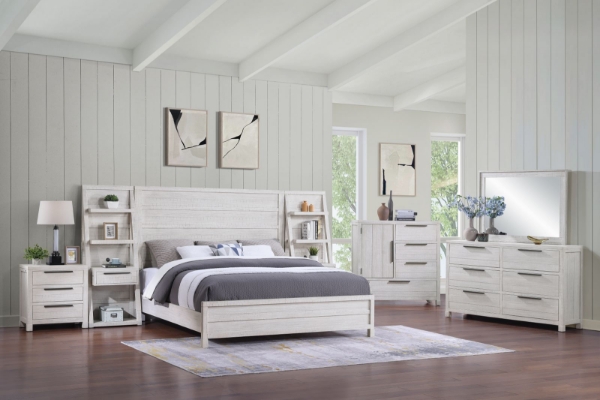 Picture of Byron Bay White King Bed with Piers