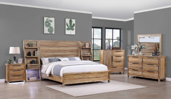 Picture of Byron Bay Brown King Bed with Piers