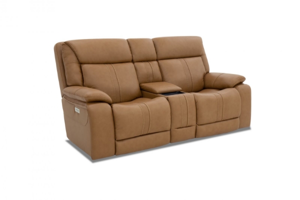 Picture of Cruise Tan Power Loveseat with Heat and Massage