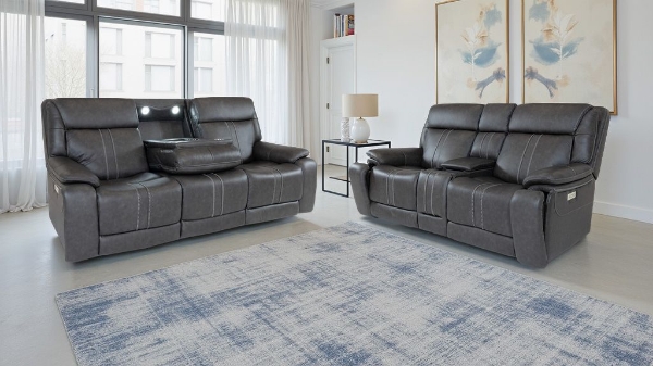 Picture of Cruise Power Grey Loveseat with Heat and Massage