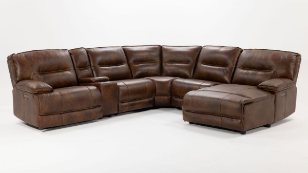 Picture of Flint II 6 Piece Brown Power Sectional RAF Chaise
