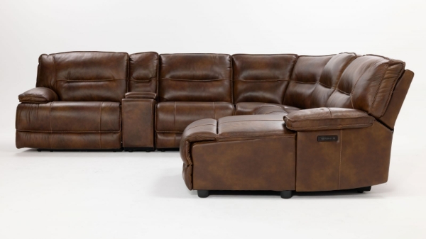 Picture of Flint II 6 Piece Brown Power Sectional LAF Chaise